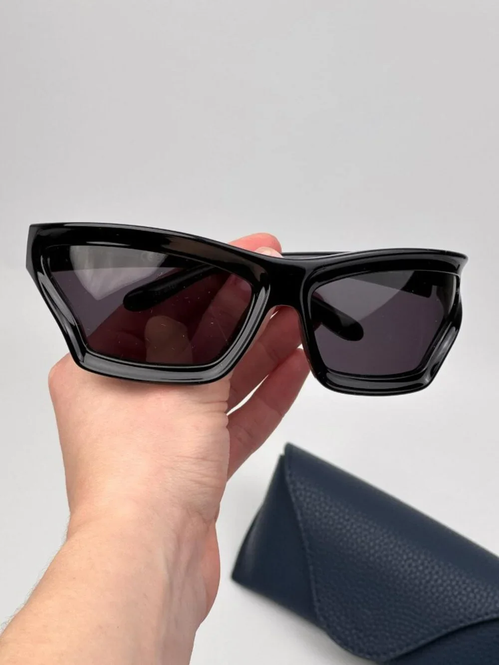 Loewe x PAULA'S IBIZA Men Sunglasses – Black/Smoke Wraparound Frame LW40143U 01A